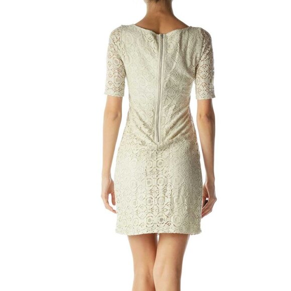 Banana Republic Beige Lace Short Sleeve Dress - Picture 3 of 3